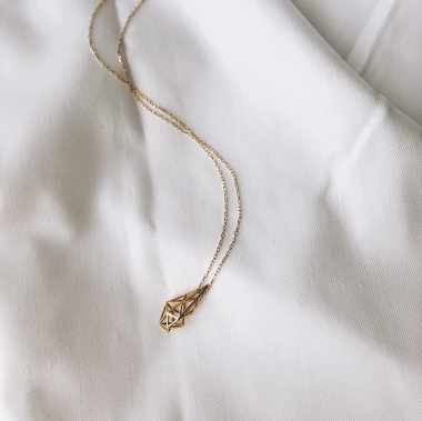 NASZYJNIK MINI 3D - ZŁOTO - UNIKKE DESIGN