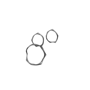 WAVES CIRCLE ASYMMETRICAL /BLACK SILVER EARRINGS - FILIMONIUK DESIGN