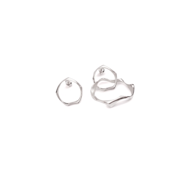 WAVES CIRCLE ASYMMETRICAL / SILVER EARRINGS - FILIMONIUK DESIGN