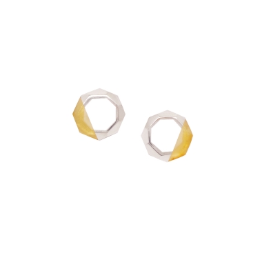 LABEL AMBER - GLOSSY SILVER EARRINGS - FILIMONIUK DESIGN