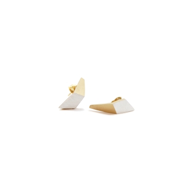 ONE EDGE FLEXED / SATIN GOLD EARRINGS - FILIMONIUK DESIGN