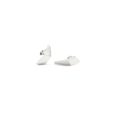 ONE EDGE FLEXED / SATIN SILVER EARRINGS - FILIMONIUK DESIGN