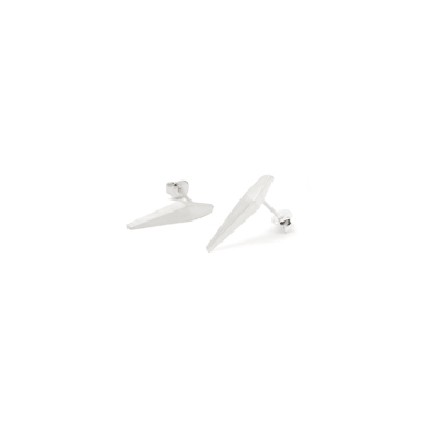 ONE EDGE LONG / SATIN SILVER EARRINGS - FILIMONIUK DESIGN