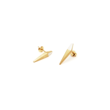ONE EDGE LONG / SATIN GOLD EARRINGS - FILIMONIUK DESIGN
