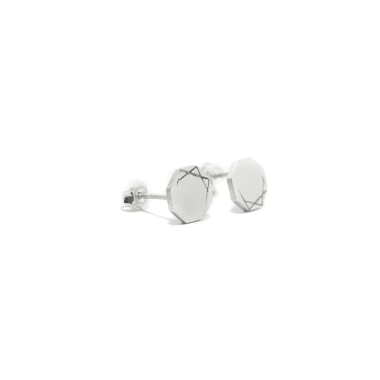 LABEL MINI SATIN - SILVER EARRINGS - FILIMONIUK DESIGN