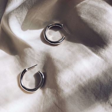 KOLCZYKI KOŁA LIQUID - SREBRO - UNIKKE DESIGN