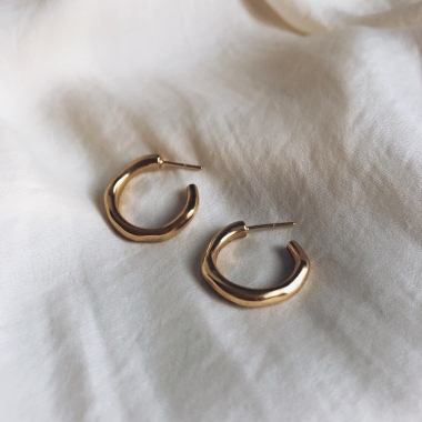 KOLCZYKI KOŁA LIQUID - ZŁOTO - UNIKKE DESIGN