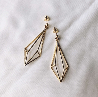 KOLCZYKI 3D SIMPLE - ZŁOTO - UNIKKE DESIGN