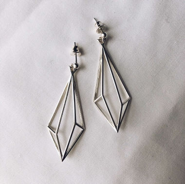 KOLCZYKI 3D SIMPLE - SREBRO - UNIKKE DESIGN