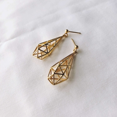 KOLCZYKI 3D - ZŁOTO - UNIKKE DESIGN