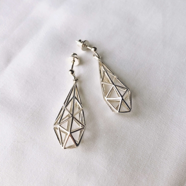 KOLCZYKI 3D - SREBRO - UNIKKE DESIGN