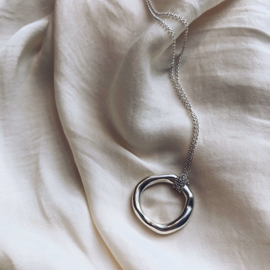 NASZYJNIK BIG LIQUID - SREBRO - UNIKKE DESIGN