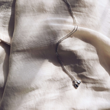 NASZYJNIK MINI LIQUID - SREBRO - DOUBLE - UNIKKE DESIGN