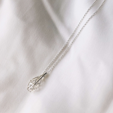 NASZYJNIK MINI 3D - SREBRO - UNIKKE DESIGN