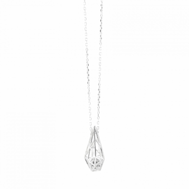 NASZYJNIK MINI 3D CYRKONIA - SREBRO - UNIKKE DESIGN
