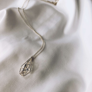 NASZYJNIK MEDIUM 3D - SREBRO - UNIKKE DESIGN