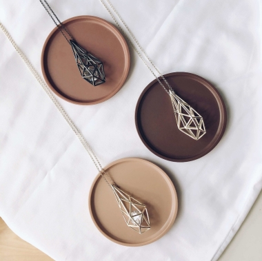 NASZYJNIK XXL 3D - SREBRO OKSYDA - UNIKKE DESIGN