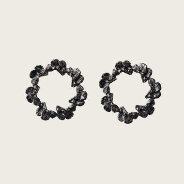 GRAFITOWE KOLCZYKI KOŁA- ROZETA - DOROTA KOS