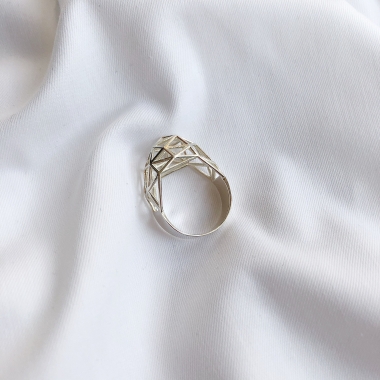 PIERŚCIONEK 3D SREBRO - NEW GEOMETRY - UNIKKE DESIGN
