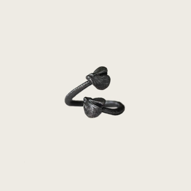 GRAFITOWY REGULOWANY PIERŚCIEŃ NO.3 - GINGKO - DOROTA KOS