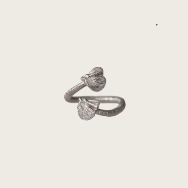 SREBRNY REGULOWANY PIERŚCIEŃ NO.3- GINGKO - DOROTA KOS