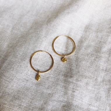 KOLCZYKI KOŁA MINI LIQUID - ZŁOTO - UNIKKE DESIGN