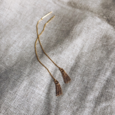 KOLCZYKI CHAINS LONG - ZŁOTO - UNIKKE DESIGN