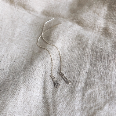 KOLCZYKI CHAINS LONG - SREBRO - UNIKKE DESIGN