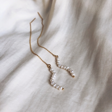 KOLCZYKI PERŁY LONG - ZŁOTO - UNIKKE DESIGN