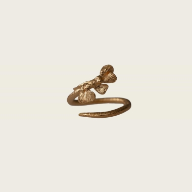 ZŁOTY REGULOWANY PIERŚCIEŃ NO.4- GINGKO - DOROTA KOS