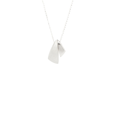 BLOW DOUBLE / SATIN AND GLOSSY SILVER NECKLACE - FILIMONIUK DESIGN