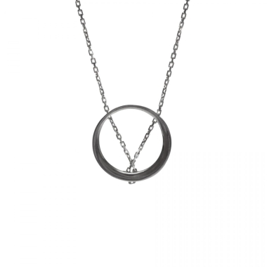 MINIMAL BIG necklace / black silver - FILIMONIUK DESIGN