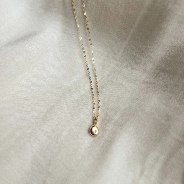 NASZYJNIK MINI LIQUID - 14K ZŁOTO - ROUND DROP - UNIKKE DESIGN