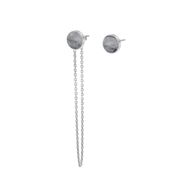 Mix kolczyk z łańcuszkiem i sztyft z kamieniem z dolomitem picasso - KAMENA