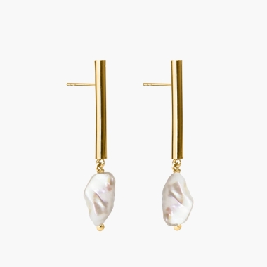 Kolczyki Tube Pearl · gold - MAKSI.MIUK