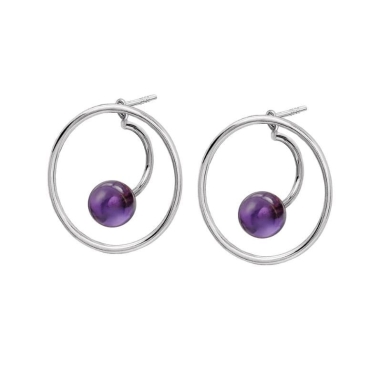 Grawitacja - Kolczyki srebrne z kamieniem - Daria Siwiak