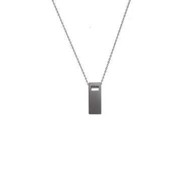 MONOLITH long / black silver necklace - FILIMONIUK DESIGN